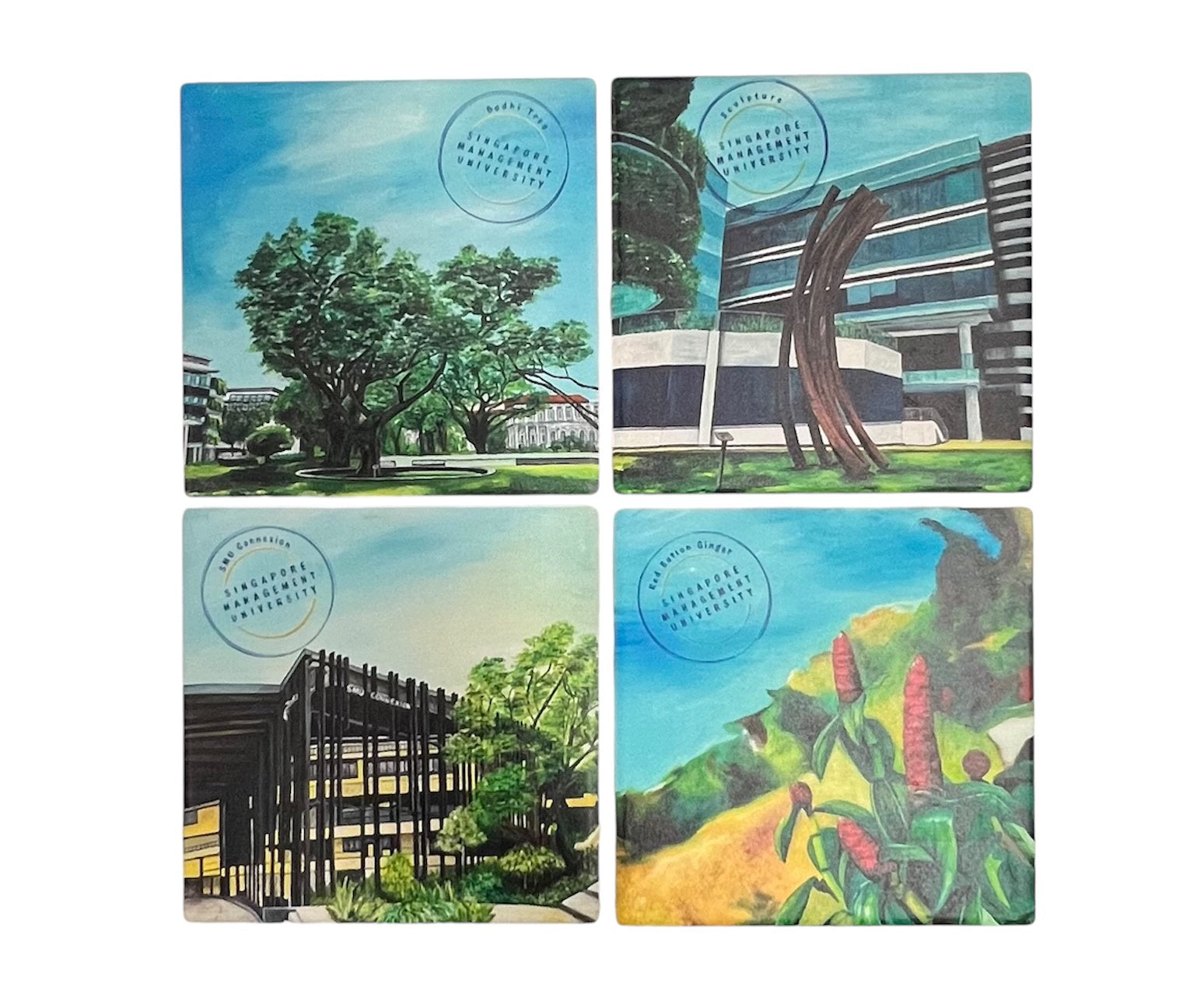 SMU Placemakers Collection Set of 4 Ceramic Coasters