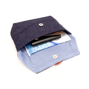 Recycled Denim Pouch with Button